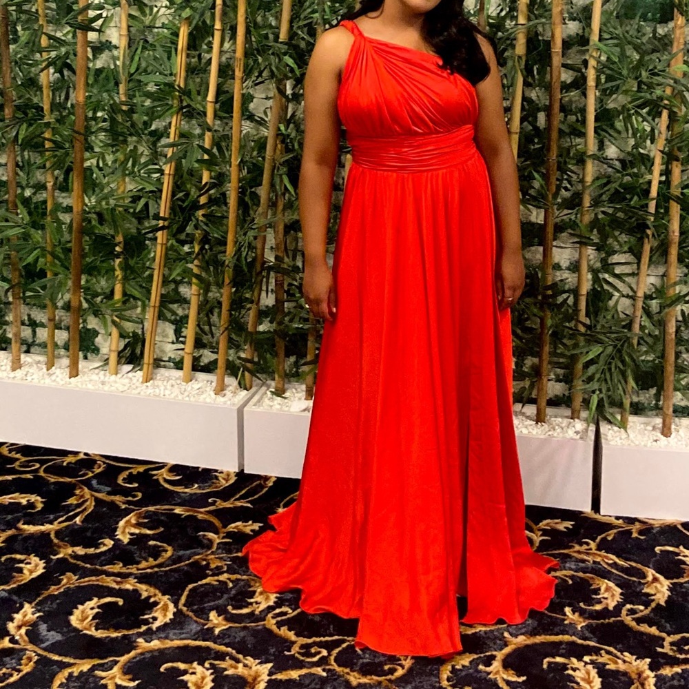 Red evening dress
